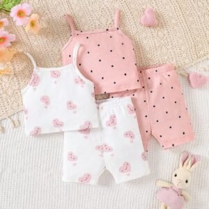 4 pcs pyjama cœur short