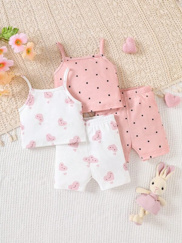 4 pcs pyjama cœur short