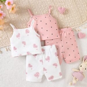 4 pcs pyjama cœur short