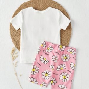 2 pcs pyjama fleurs short