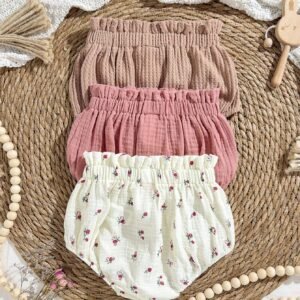 3 pcs shorts ourlet volant