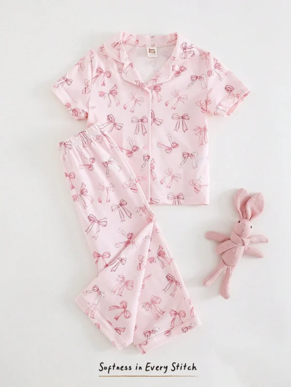 Ensemble 2 pcs rose nœud
