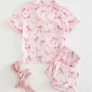 Ensemble 2 pcs rose nœud