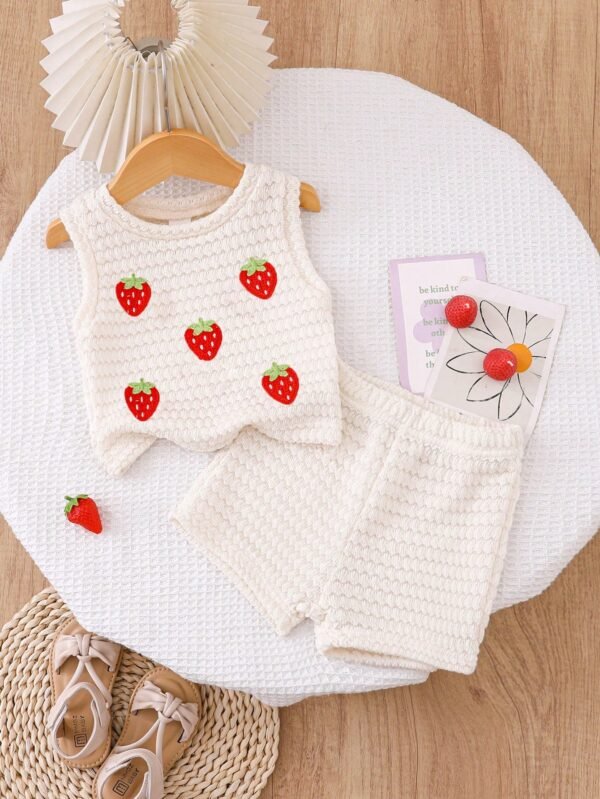 Ensemble rouge pois fraise