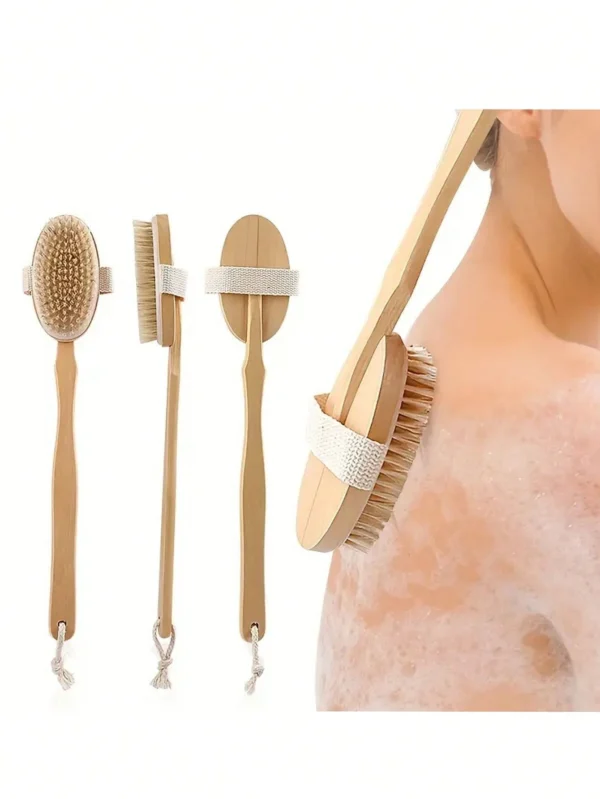 Brosse douche bois longue 1 pcs – Image 3