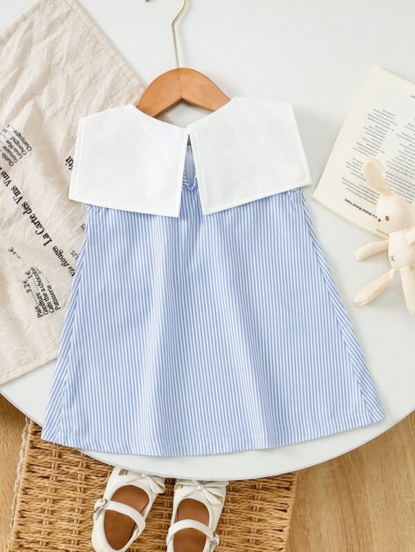 Robe rayée col marin bébé – Image 2