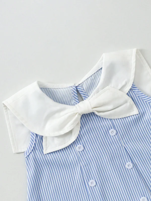 Robe rayée col marin bébé – Image 3
