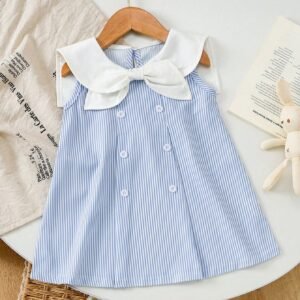 Robe rayée col marin bébé