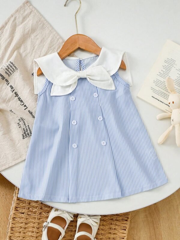 Robe rayée col marin bébé