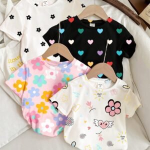 4 pcs t-shirts imprimés