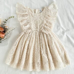 Robe maille abricot bébé