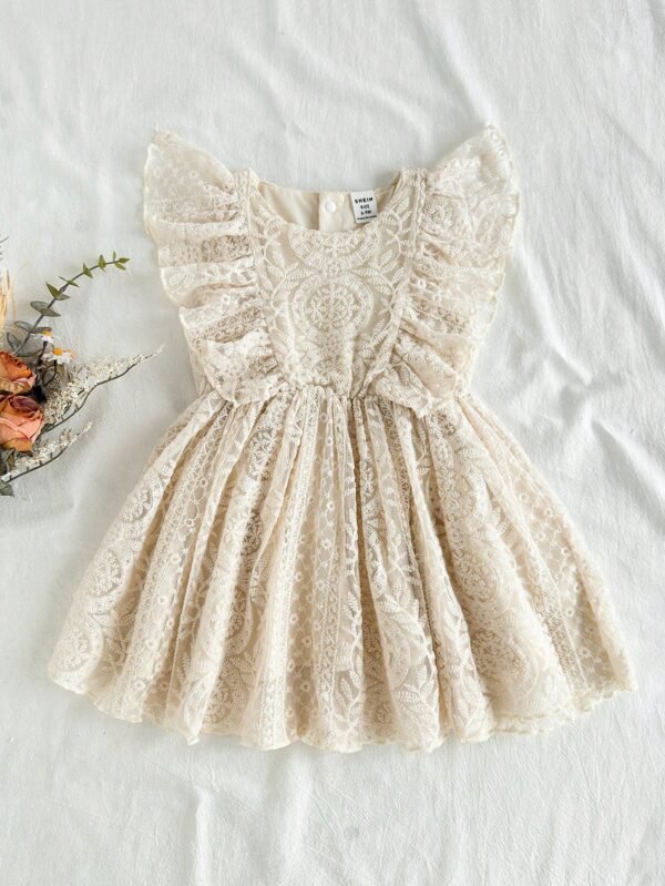 Robe maille abricot bébé