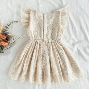 Robe maille abricot bébé
