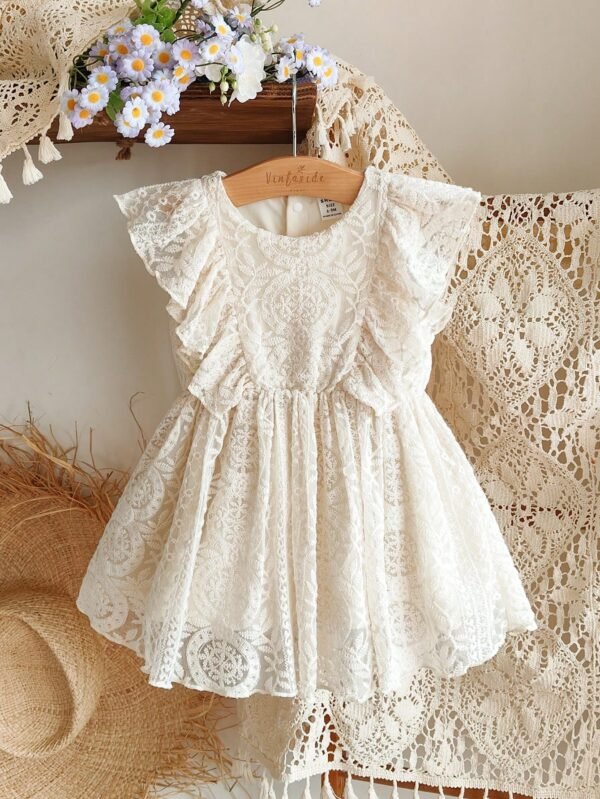 Robe maille abricot bébé – Image 4