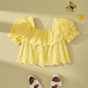 Top vintage broderie col