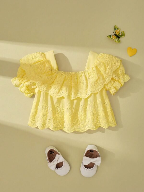 Top vintage broderie col – Image 2