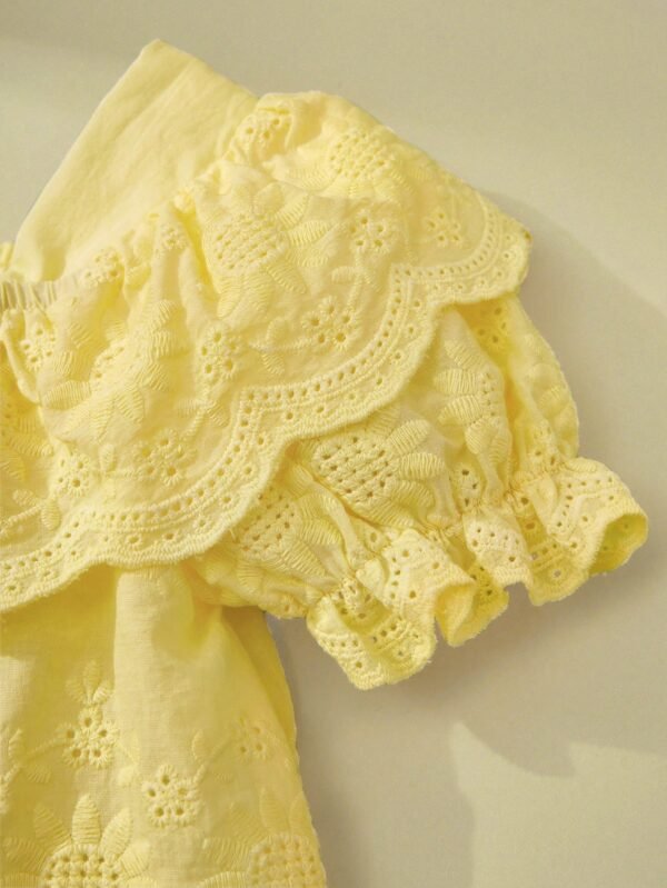 Top vintage broderie col – Image 6