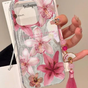 Coque floral motif chinois