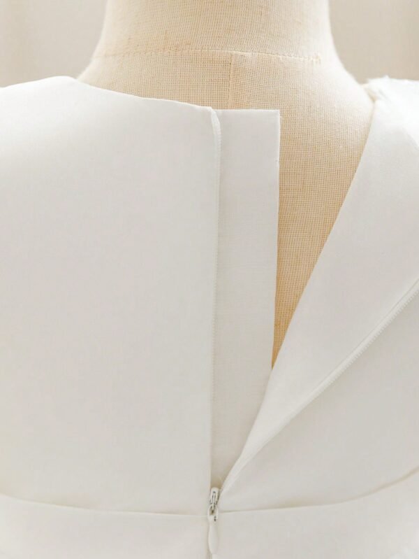 Robe baptême dentelle manches – Image 6
