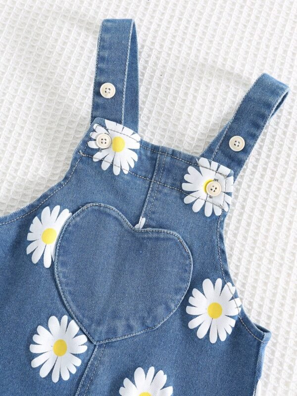 Jupe salopette jean floral – Image 5