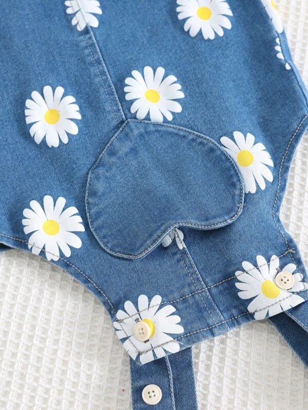 Jupe salopette jean floral – Image 8
