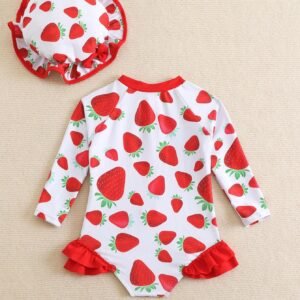 Maillot bain fraise chapeau