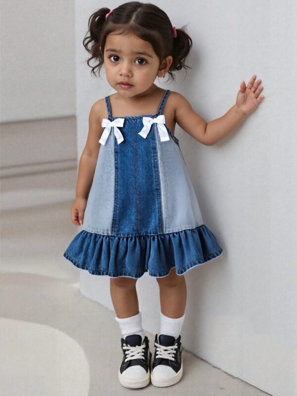 Robe débardeur patchwork denim