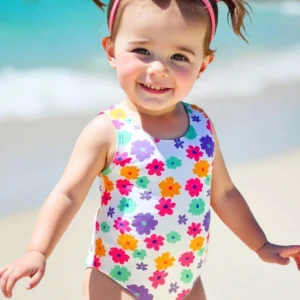 Combinaison-short tricot floral