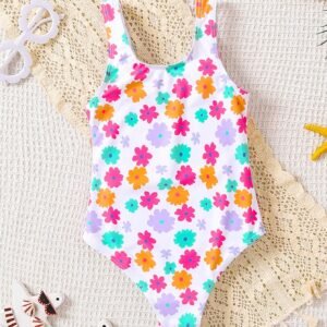 Combinaison-short tricot floral