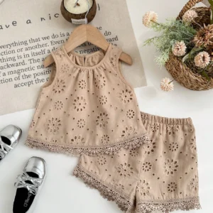 2 pcs top col rond pantalon