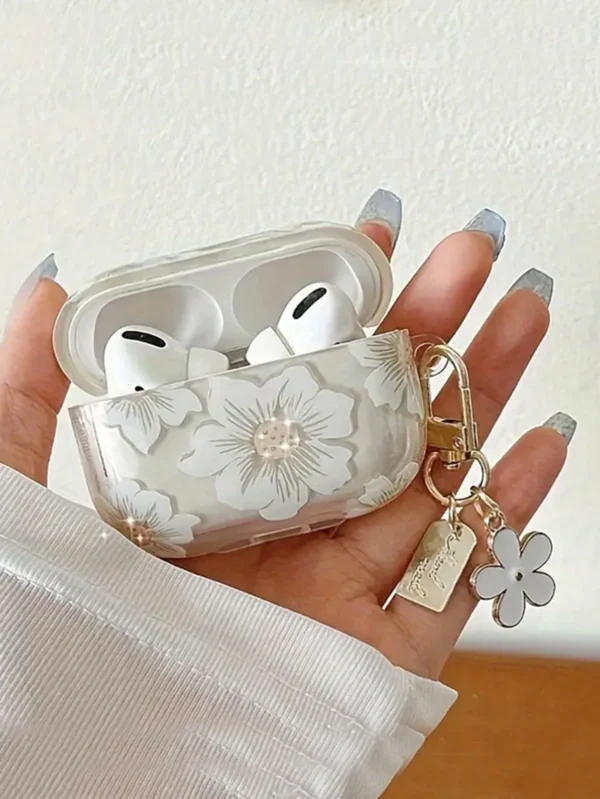 Coque blanche AirPods avec porte-clés
