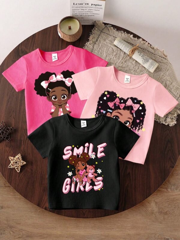 T-shirt dessin animé col – Image 4