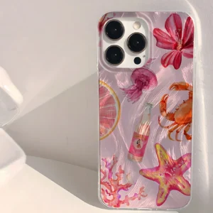 Coque motif océan fleuri