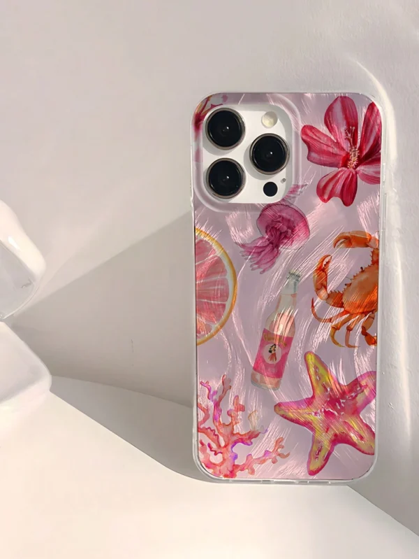 Coque motif océan fleuri