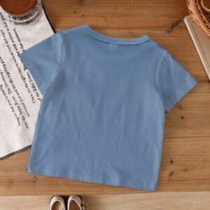 2 pcs t-shirts fleurs lettres assortis