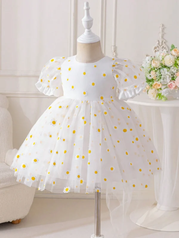 Robe manches bouffantes marguerite – Image 2