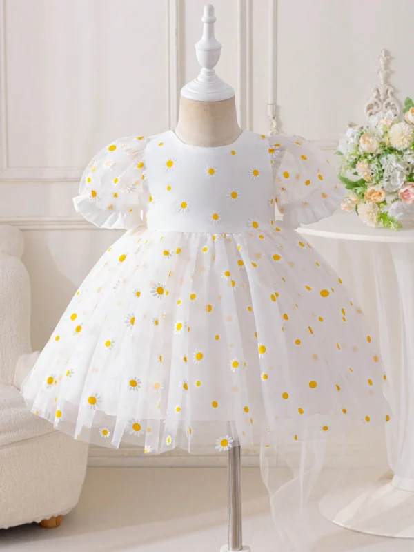Robe manches bouffantes marguerite – Image 3