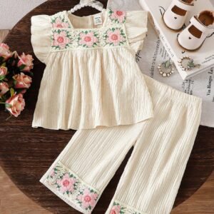2 pcs top manches courtes pantalon