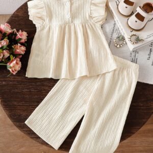 2 pcs top manches courtes pantalon