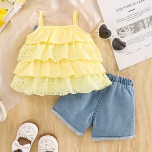 2 pcs camisole short jean