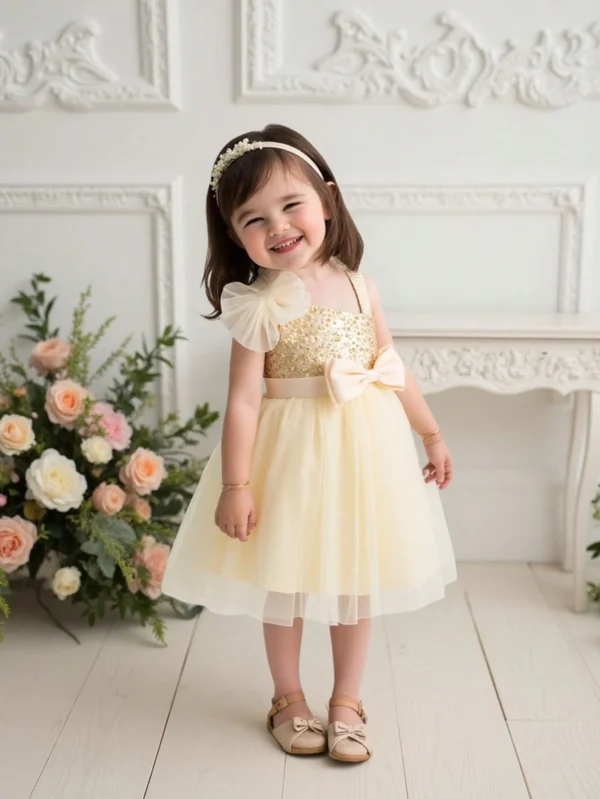 Robe princesse paillettes champagne – Image 4