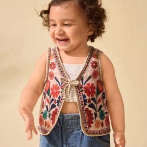 Top gilet floral été