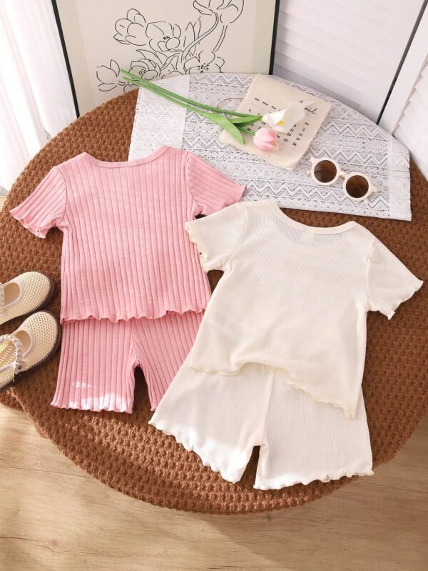 4 pcs pyjama coton fleurs – Image 2