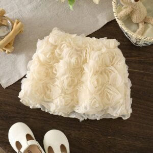 Jupe roses en organza 3D