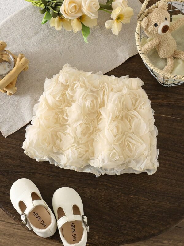 Jupe roses en organza 3D