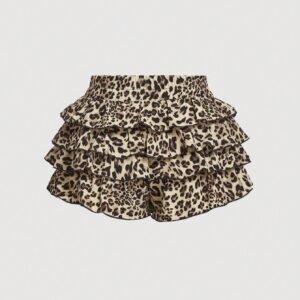 Shorts volants imprimé léopard