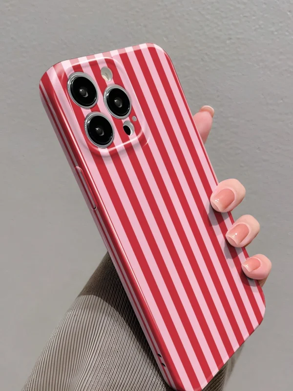 Coque rayée rose clair – Image 2