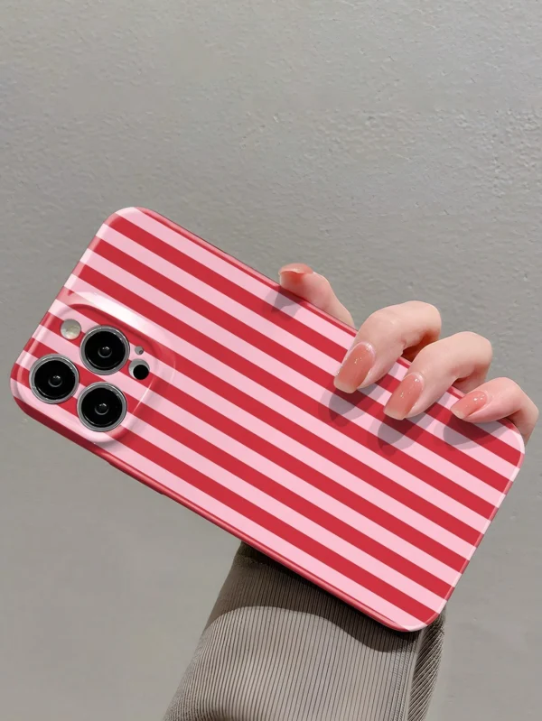 Coque rayée rose clair – Image 3