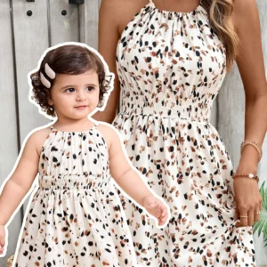 Robe léopard sans manches bébé