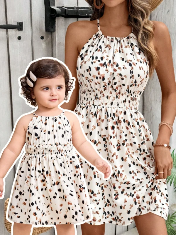 Robe léopard sans manches bébé